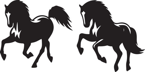 horse silhouettes collection vector illustration design