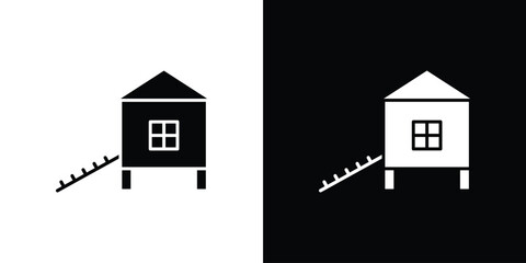 Chicken coop icon collection. Vector icon design template © Annimo
