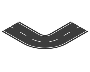 Horizontal asphalt road template. Winding road vector illustration. Seamless highway marking Isolated on background.	
