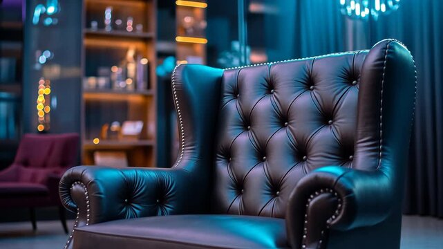 Stylish luxury room interior with Capitone armchair , cozy and luxurious home interior