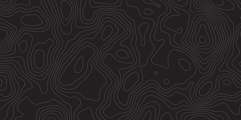 "Abstract dark topographic background with contour lines. Modern elevation map design, black terrain texture. Perfect for technology, mapping, or minimalist graphic themes"
