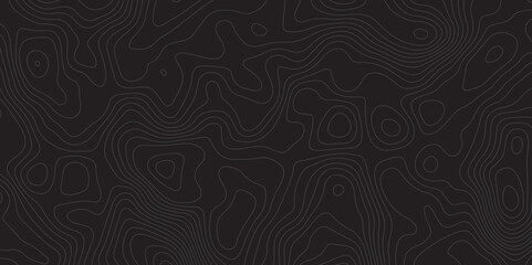 "Abstract dark topographic background with contour lines. Modern elevation map design, black terrain texture. Perfect for technology, mapping, or minimalist graphic themes"