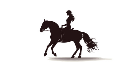 Equestrian Silhouette Woman Wide Angle