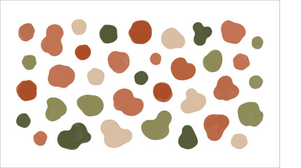 Fototapeta premium Organic shapes terracotta olive beige abstract olive green