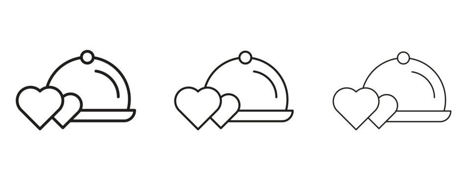 Wedding dinner icon in trendy line style. icon illustrations