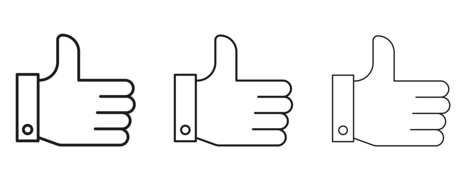 Thumb up icon in trendy line style. icon illustrations