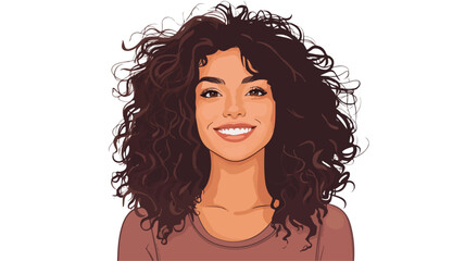 Wide Angle Smiling Woman Portrait