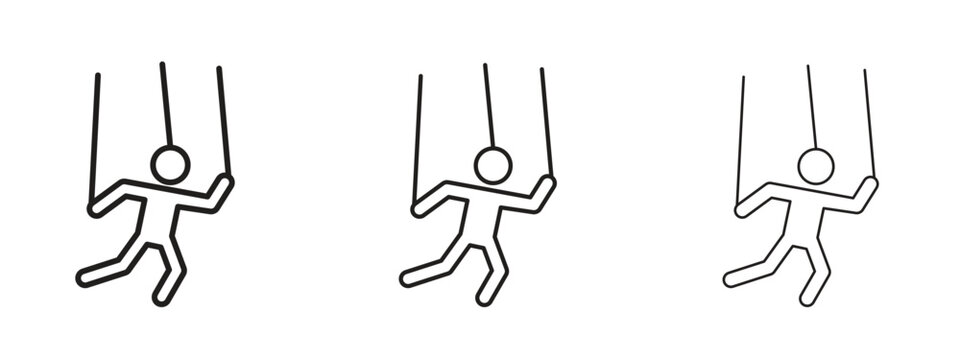 Puppet icon in trendy line style. icon illustrations