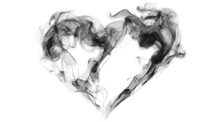Smoke Heart Black White Contrast Wide