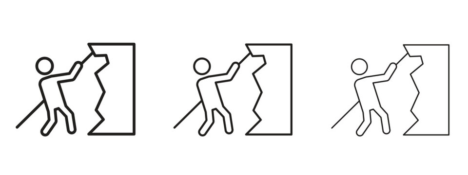 People Climbing icon in trendy line style. icon illustrations