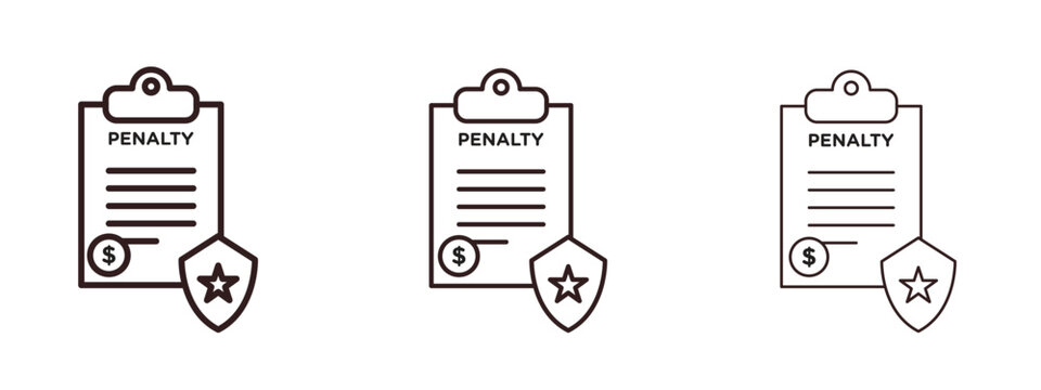 Penalty icon in trendy line style. icon illustrations