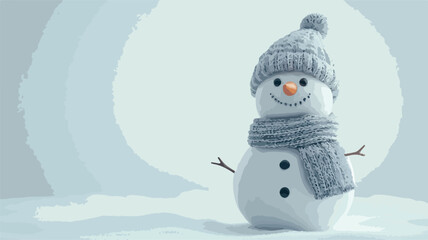 Winter Snowman Wide Angle Centered Composition