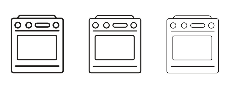 Oven icon in trendy line style. icon illustrations