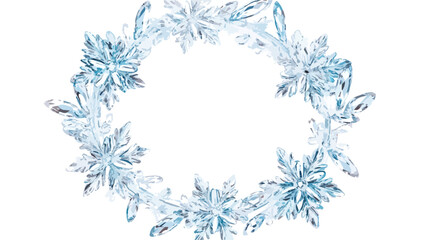 Snowflake Christmas Icy Frame Wide Angle