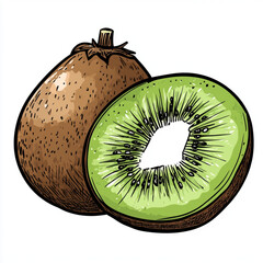 kiwi fruit isolated on white background