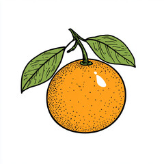 Tangerine with leaves