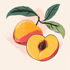 vector illustration of an peach