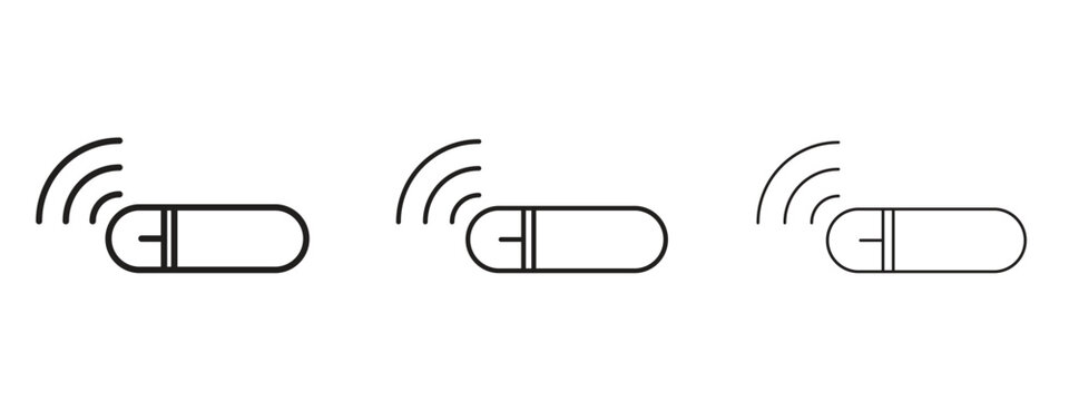 Dog microchip icon in trendy line style. icon illustrations