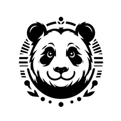 Stylized Black and White Panda Face Logo.