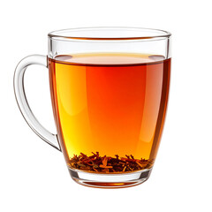 Amber Tea in a Clear Glass Mug on Transparent Background,clipart, cut out, no background ,PNG die-cut for advertising