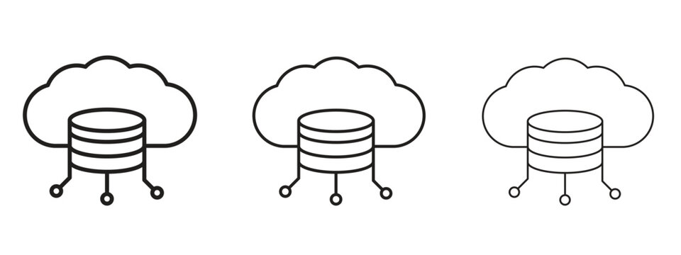 Cloud server icon in trendy line style. icon illustrations