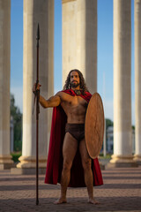 Spartan Warrior with Spear and Shield