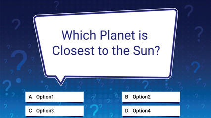 Educational Quiz Slide Blue Background– Which Planet is Closest to the Sun?