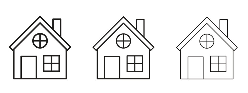Chalet icon in trendy line style. icon illustrations