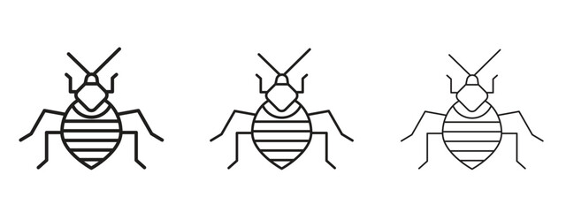 Naklejka premium Bedbug icon in trendy line style. icon illustrations