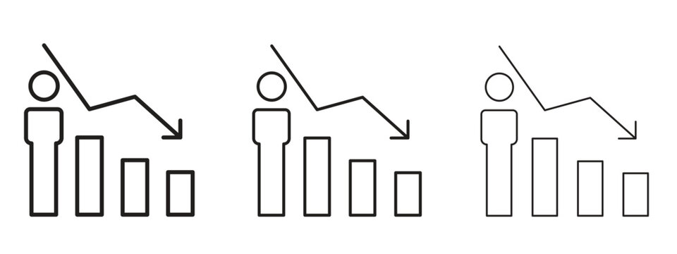 Attrition icon in trendy line style. icon illustrations