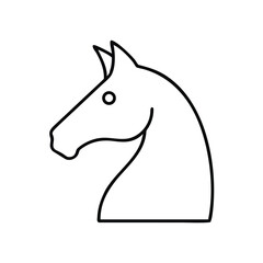 Obraz premium Silhouette of a horse head icon in black outline style