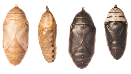 different cocoon isolated on white background PNG, AI GENERATED