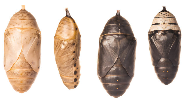 different cocoon isolated on white background PNG, AI GENERATED