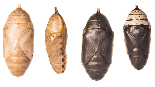 different cocoon isolated on white background PNG, AI GENERATED