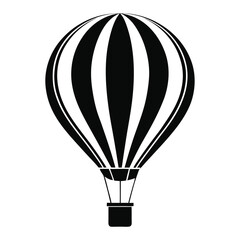 Obraz premium Black and white striped hot air balloon icon air travel