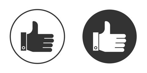 Thumb up icon. Black filled vector illustration. vector logo template