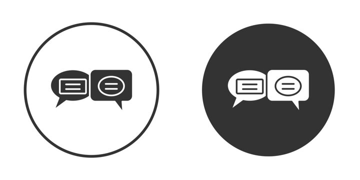 Text chat icon. Black filled vector illustration. vector logo template