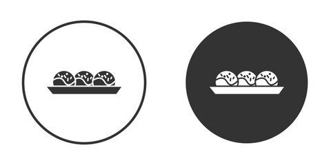 Takoyaki icon. Black filled vector illustration. vector logo template