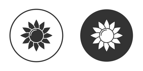 Sunflower icon. Black filled vector illustration. vector logo template
