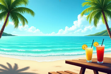Obraz premium tropical cocktail on the beach