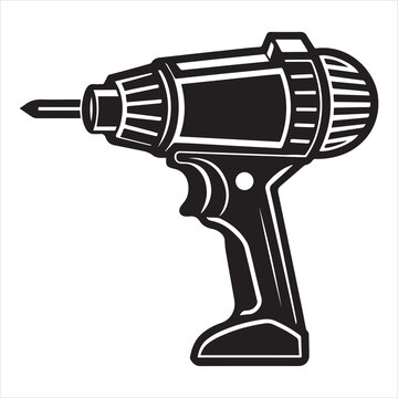 black and white drill tool clip art preview