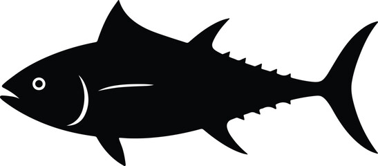 Obraz premium Silhouette Tuna fish black isolated icon Vector Illustrator