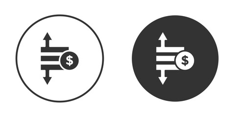 Operating profit loss icon. Black filled vector illustration. vector logo template