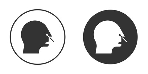 Nasal swab icon. Black filled vector illustration. vector logo template
