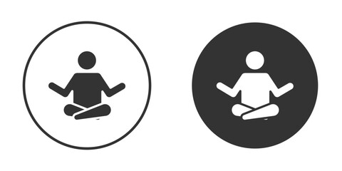 Meditating icon. Black filled vector illustration. vector logo template