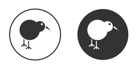 Kiwi bird icon. Black filled vector illustration. vector logo template