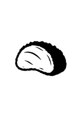 Minimalistic Silhouette of Traditional Japanese Nigiri Sushi Isolated on White Background for Food Icon, Restaurant Menu, and Culinary Design Concepts