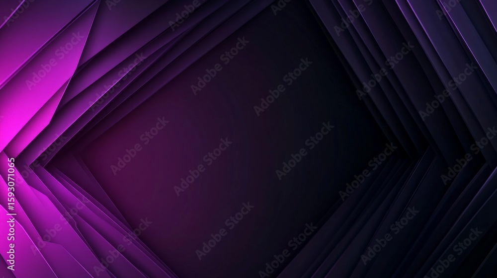 Poster elegant abstract layers radiate a deep violet and magenta glow, creating a dimensional and modern ba