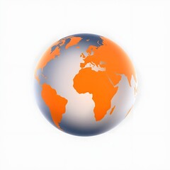 globe on white background
