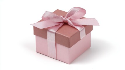 Obraz premium Stylish square present box in warm guava color with clean modern aesthetic for stock images